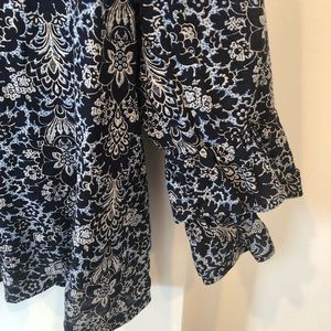 J. Crew Tops - J. Crew Blue Print Ruffle Sleeve Shirt J. Crew Tops - J. Crew Blue Print Ruffle Sleeve Shirt